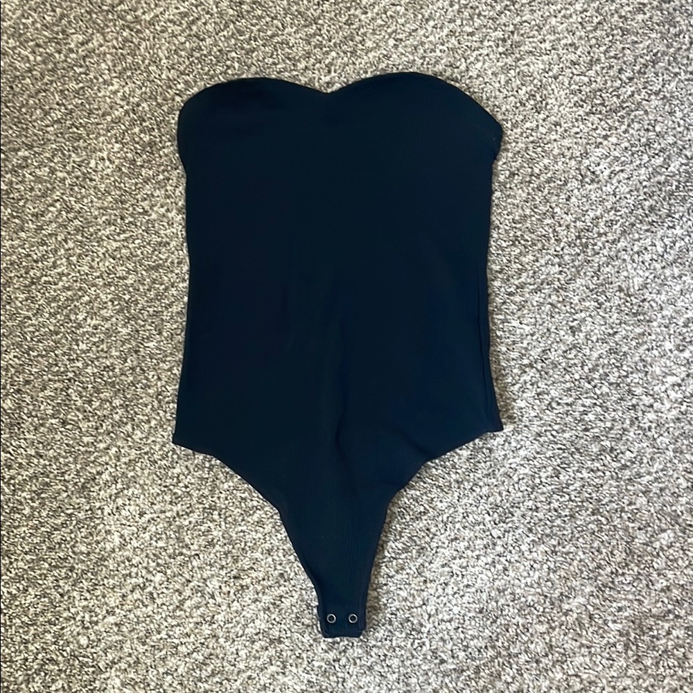 Abercrombie & Fitch Black Bodysuit Strapless Size Small Soft Collection